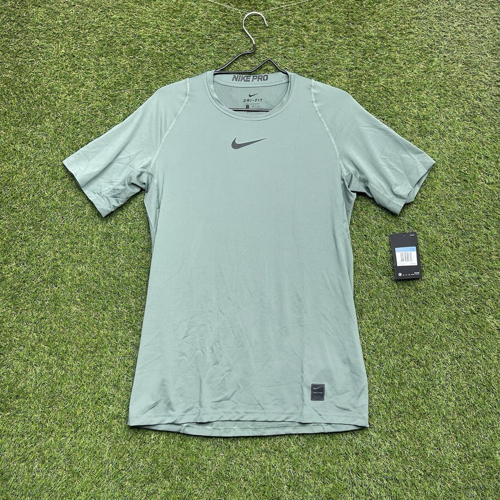 Nike Pro Training Shirt Mens Medium Short Sleeve Dri Fit Green 838093-100 New